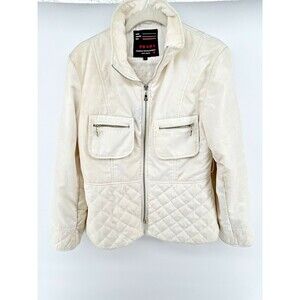 2000’s Prada MultiPocket Nylon/Cotton Cream Jacket Womens Vintage M